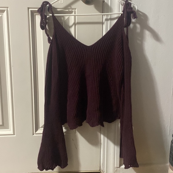 Open-Shoulder Knit Sweater - Picture 2 of 2